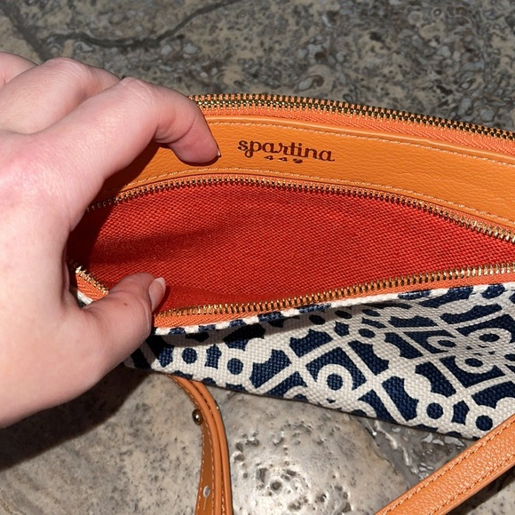 Spartina Navy, White and Orange Crossbody Bag - Picture 6 of 12
